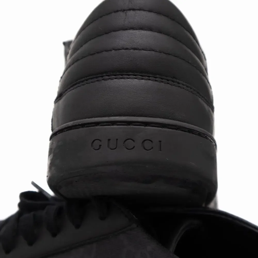 Gucci Black GG Monogram Supreme Canvas and Leather Low Top Sneakers US:11